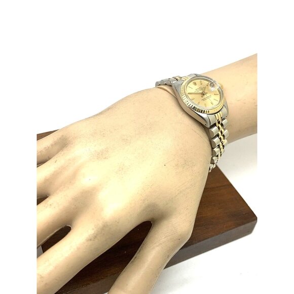Rolex Datejust Women's Watch 6917 Vintage Swiss Automatic Steel 18k Gold 26mm - Picture 5 of 13